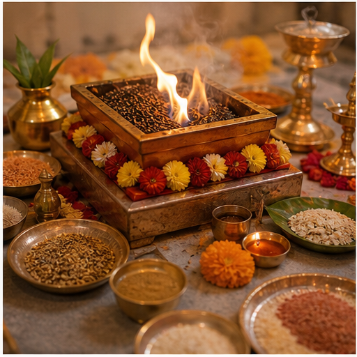 Pitra Dosh Puja family ritual AI image in Bangalore